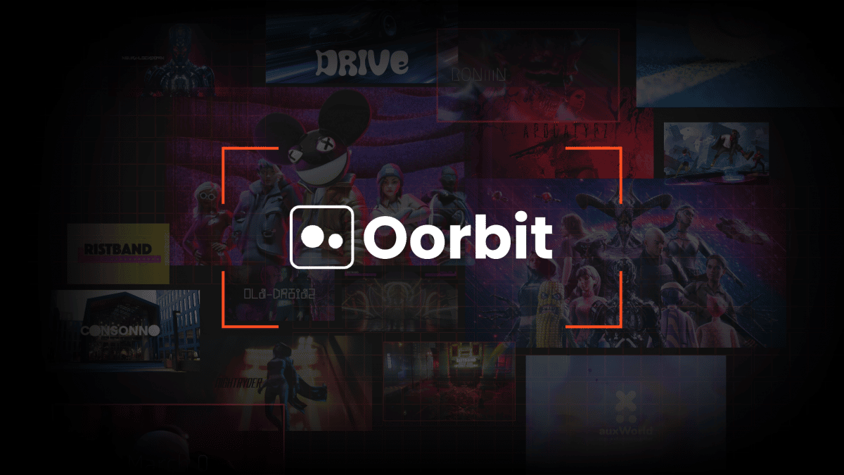 The Oorbit logo is printed on a collage of Web3 characters.