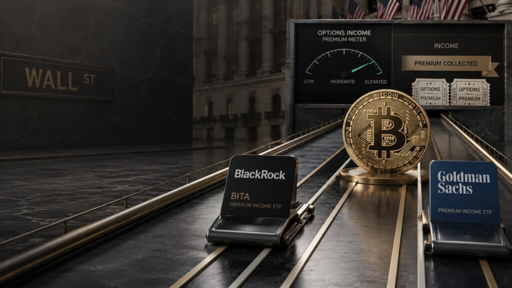 BlackRock races Goldman Sachs to turn Bitcoin volatility into ETF income