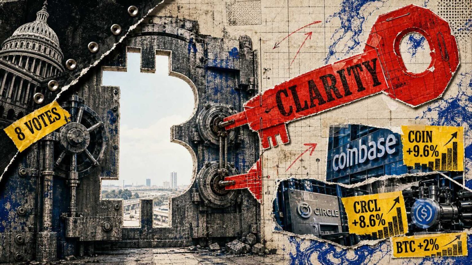 Bitcoin rose 2% on CLARITY progress while Coinbase, Circle jumped over 8% Bitcoin rose 2% on CLARITY progress while Coinbase, Circle jumped over 8%