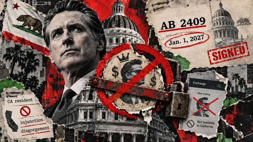 California meme coin law: Newsom signs AB 2409
