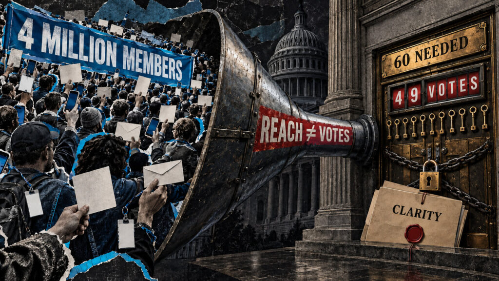 Stand With Crypto's 4 million registered advocates couldn't get the CLARITY Act through the Senate