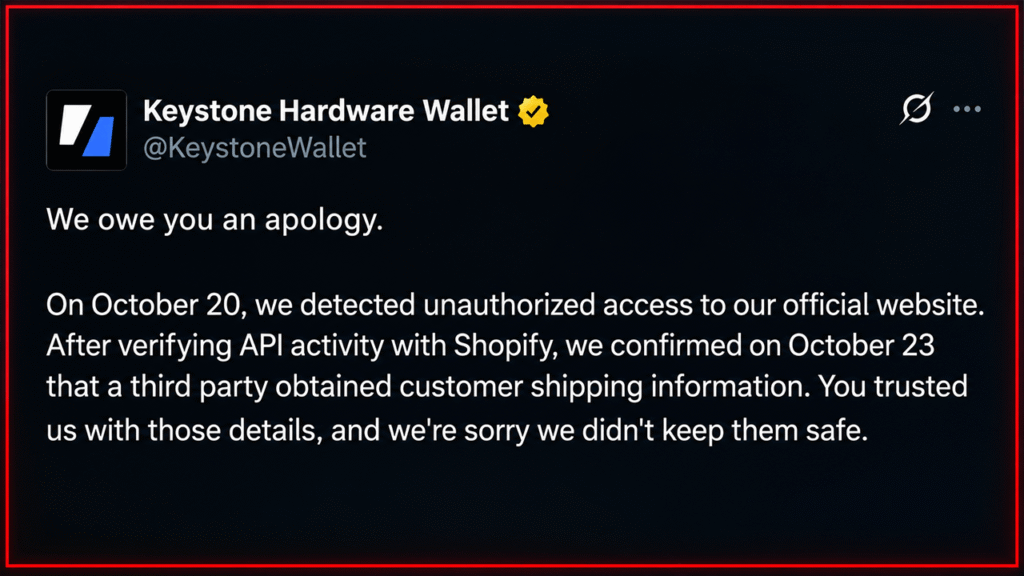Keystone Wallet Data Breach Exposes Buyers’ Addresses to Scammers Gold Bugs Meet Their Worst Nightmare: A Machine That Prints Gold